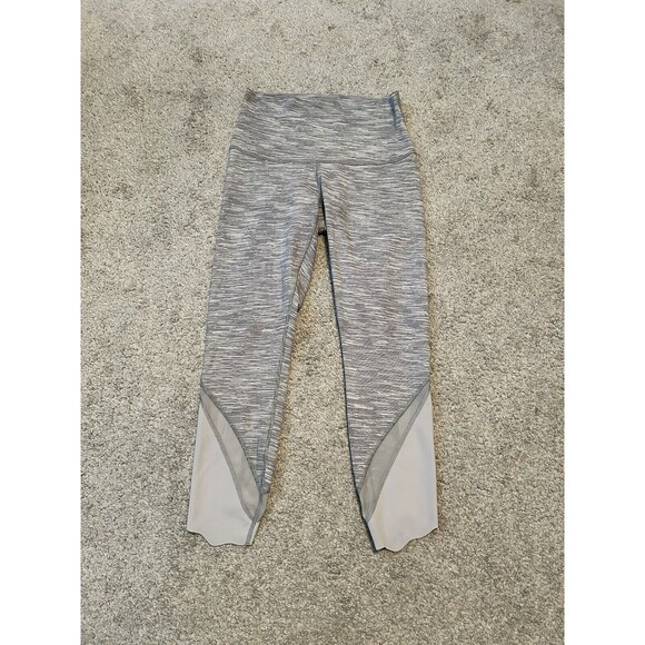 Lululemon Wunder Under‎ Crop II Roll Down Mesh Wee Are From Space Silver Spoon 4 - Picture 1 of 5